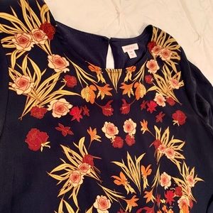 Patterned long sleeve sack dress